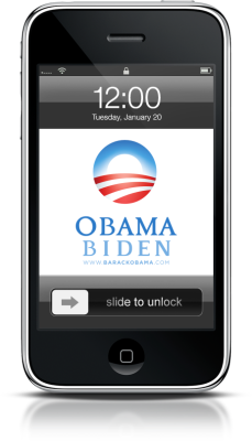 iPhone Obama Wallpaper - Obama Biden (white)